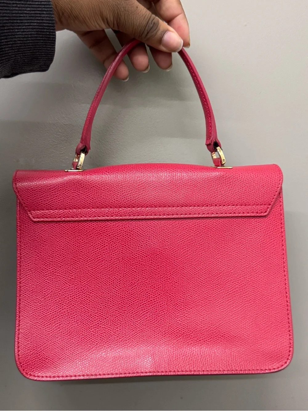 Furla Red Leather Metropolis Top-Handle Satchel with Gold Hardware